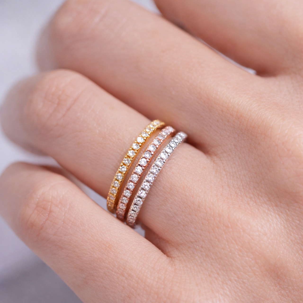 【MICRO】 Diamond Half Eternity Ring