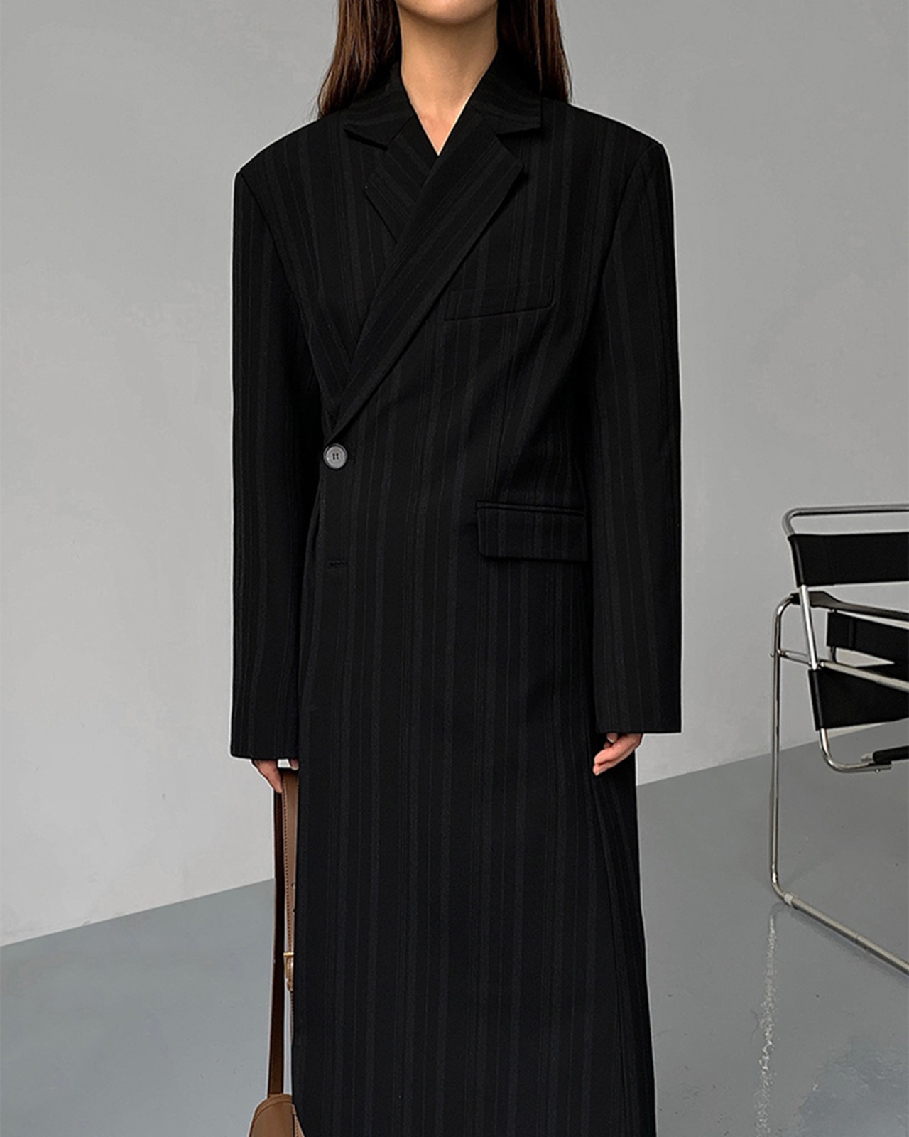 ストライプテーラードロングコート A0633 - 12