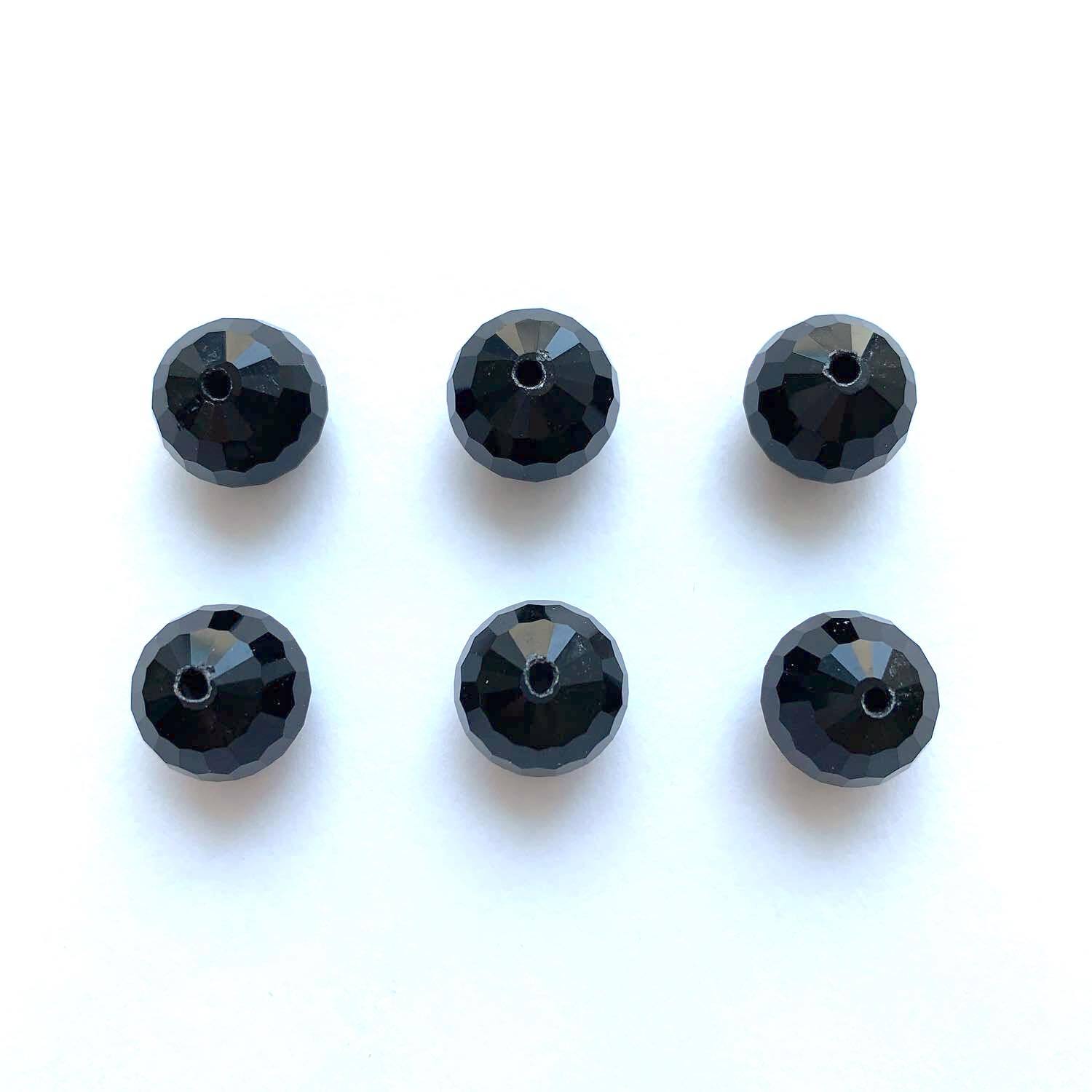 カット入ガラスビーズ（黒） | Dua-アクセサリーパーツショップ