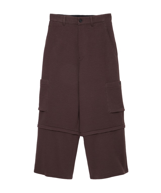 MATSUFUJI / M253-0703 / STRIPE JACQUARD DETACHABLE TROUSERS (BROWN)