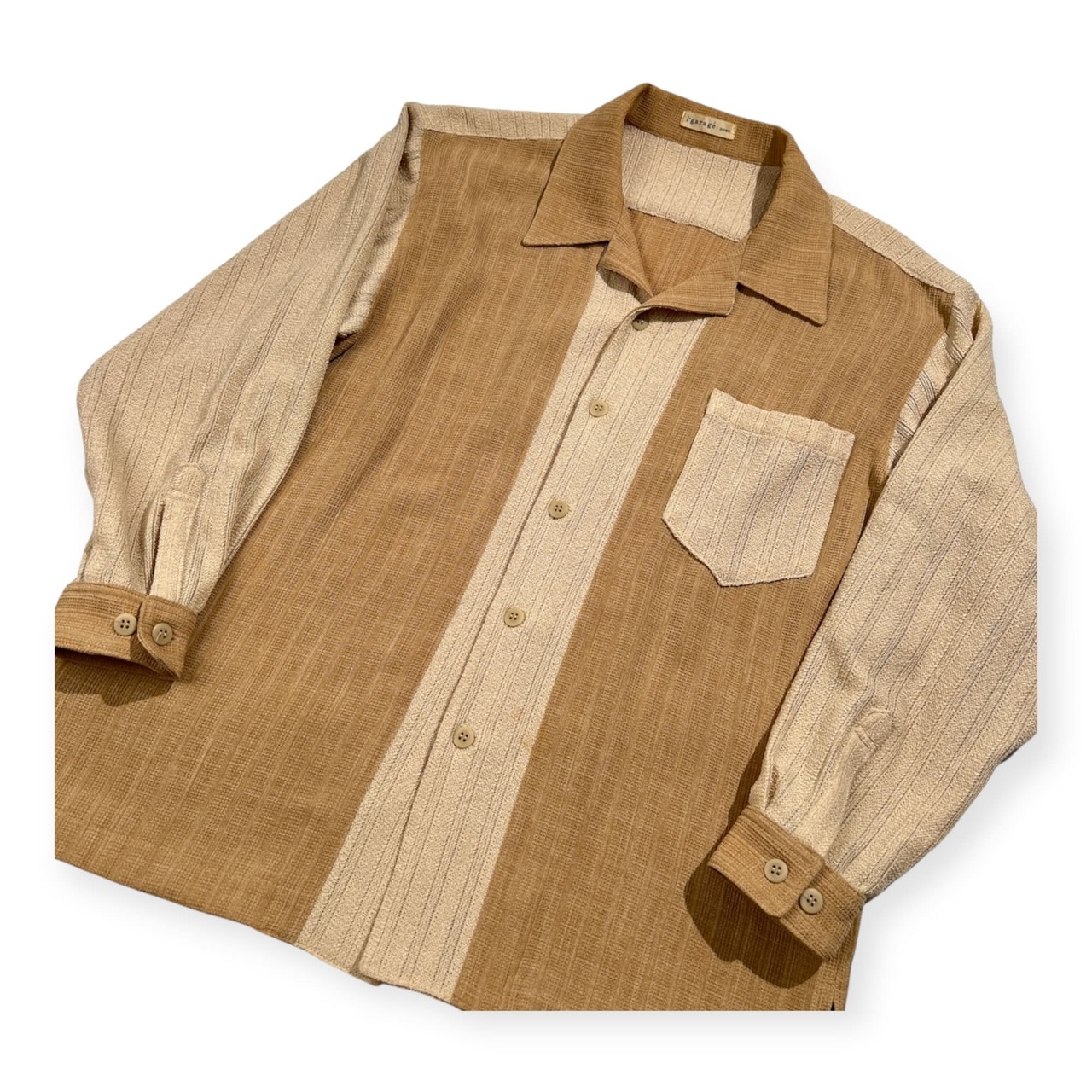 上下セット l'garage UOMO ルガラージュ セットアップ サイズ (上)M (下)M 76~84 /ベージュ系/メンズ/日本製