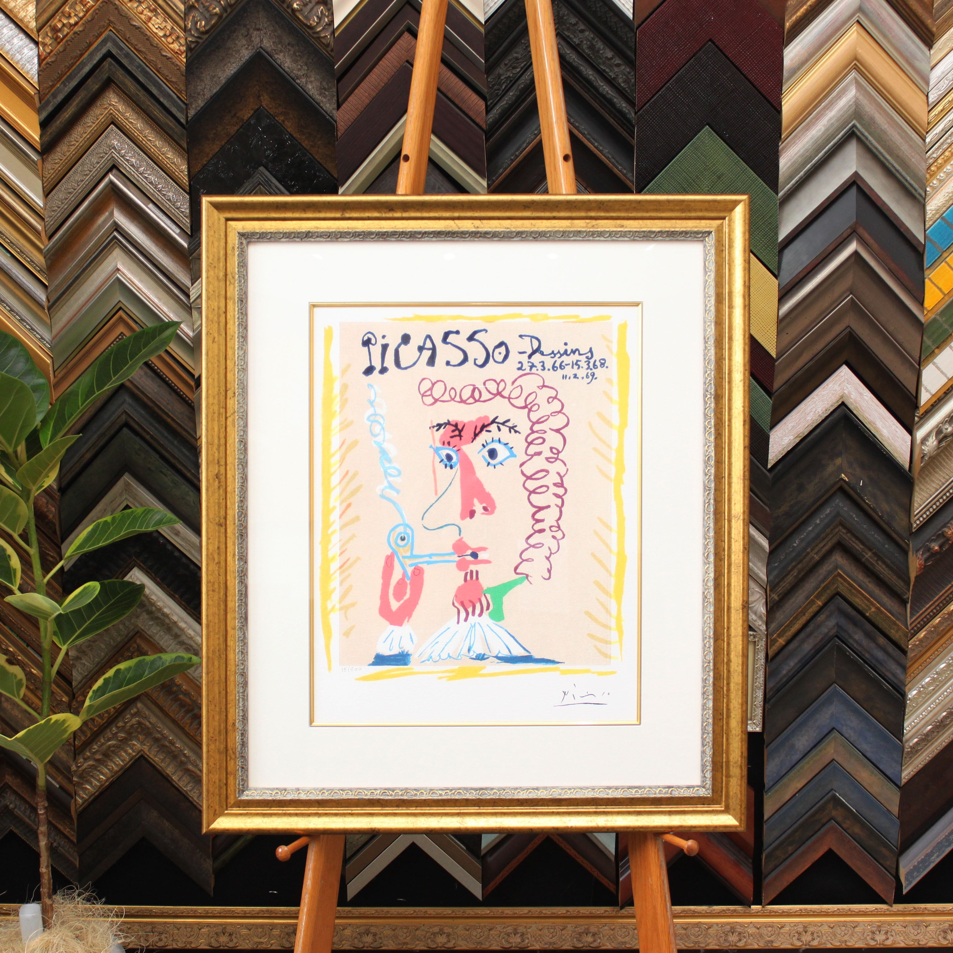 パブロ ピカソ「デッサン」額縁4色選択可能 作品証明書 展示用フック 限定500部エディション付複製画ジークレ