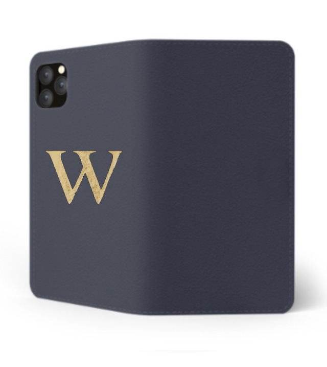 iPhone Premium Smooth Leather Case (Midnight Blue) : Book Cover