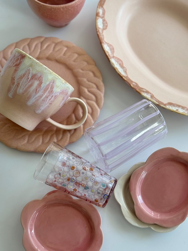 NAOKO HATA CERAMICS  Chain dish- S-pink