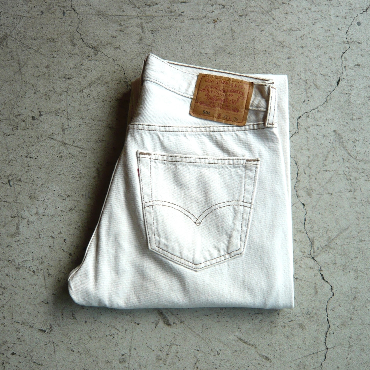 90s Levi’s 501 デニムパンツ ブリーチ ホワイト W32