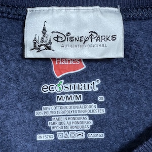 【HANES】ディズニーランド Disney Parks アーチロゴ スウェット トレーナー プルオーバー M クラシックロゴ ミッキーマウス ネイビー US古着