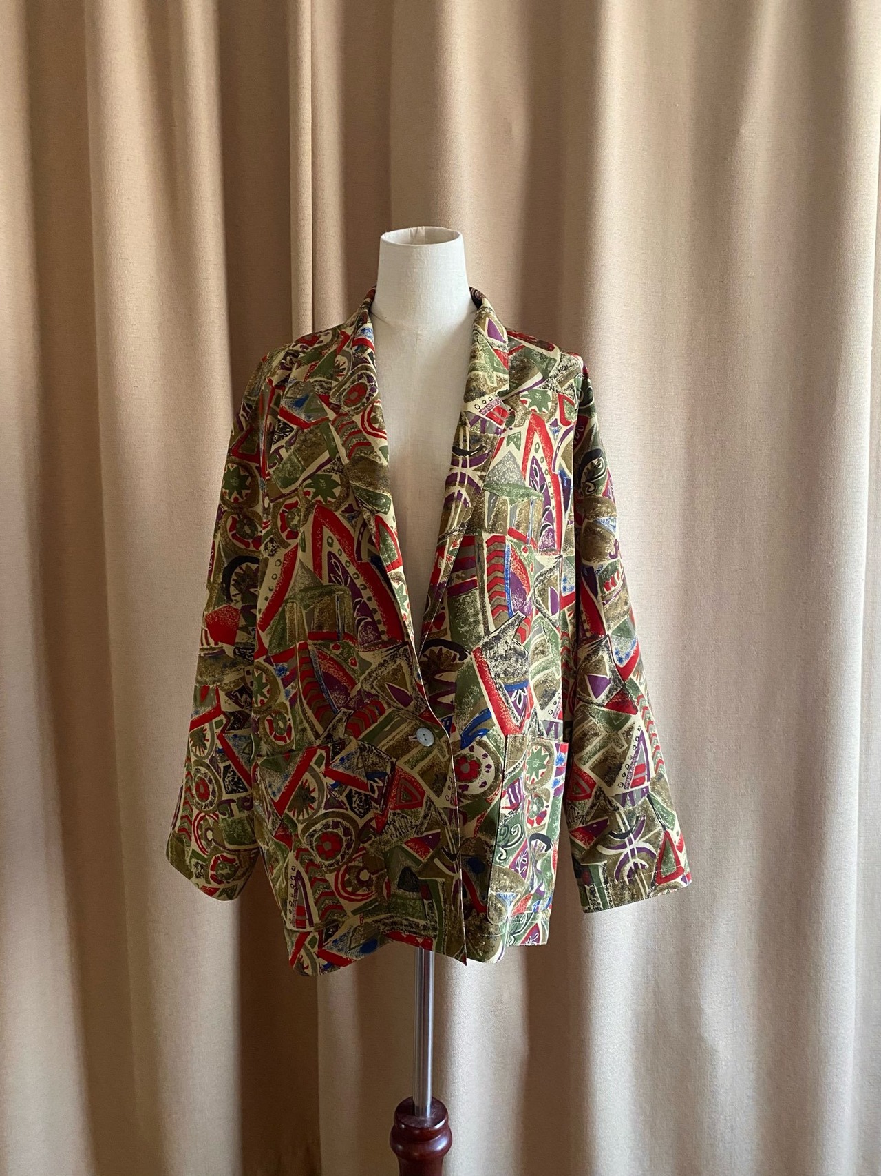 ethnic pattern shirt jacket-3993-2