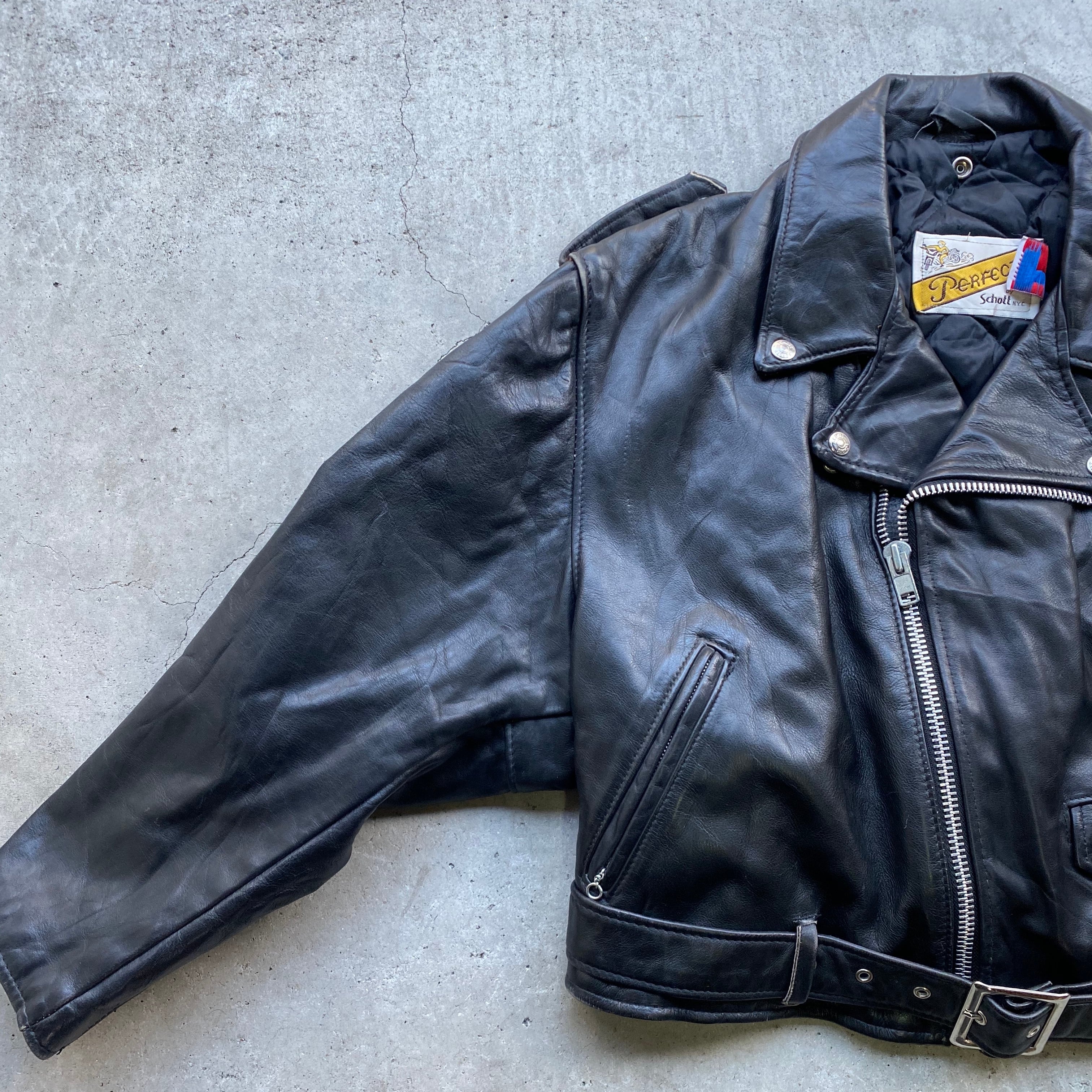 80〜90年代 ビンテージ USA製 後期バイカーズタグ Perfect by Schott 