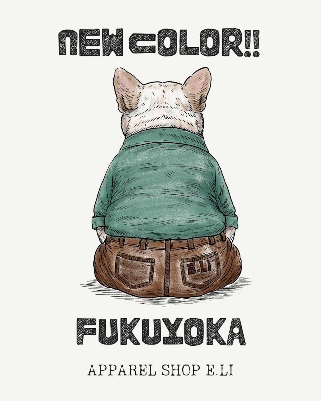 FUKUYOKA/ホワイト ver/ロンTシャツ/アッシュ/ユニセックス