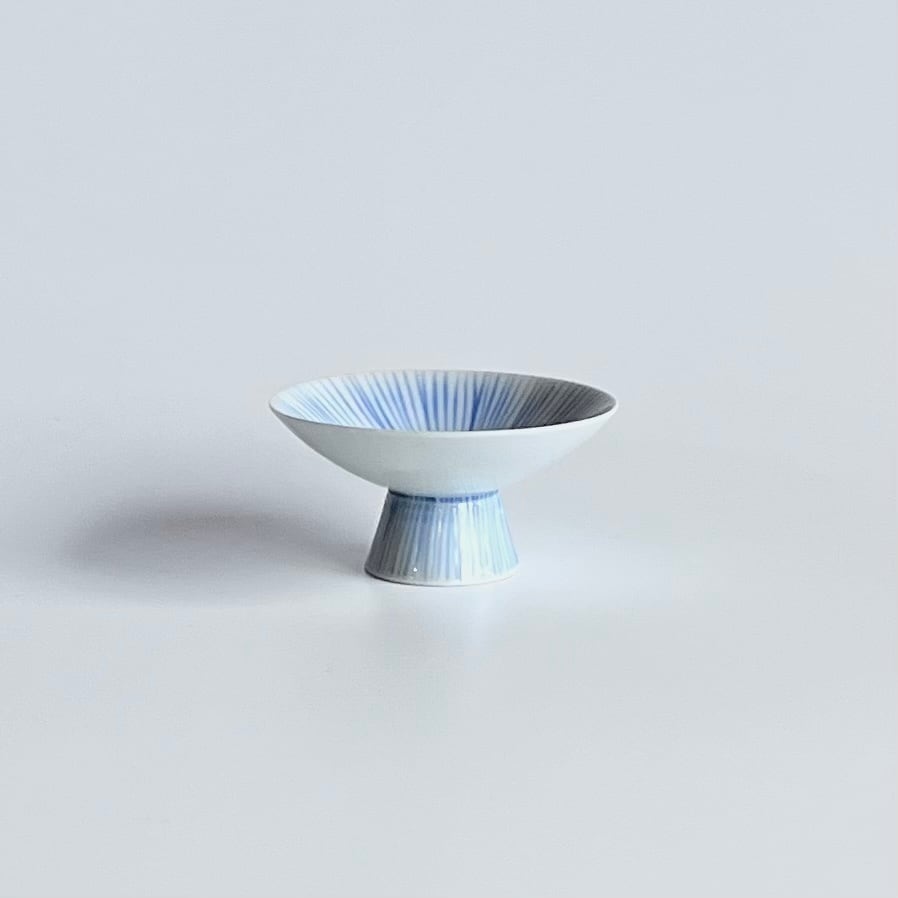 細十草(青)(赤) 高台平盃(中)