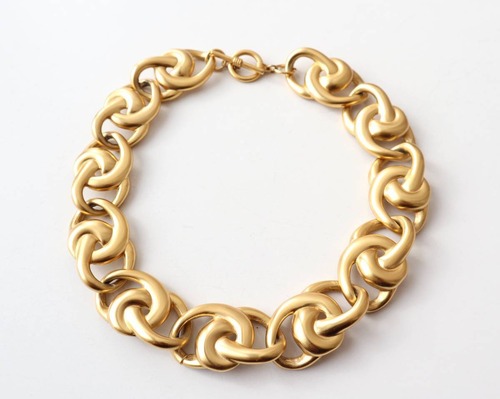 70s vintage gold volume chain necklace