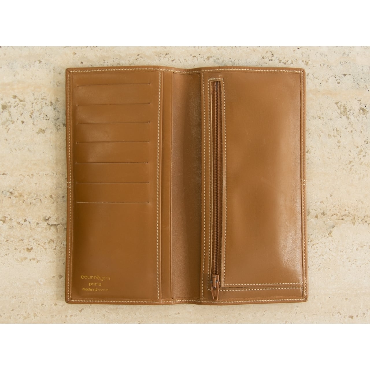 【courreges paris】Made in France Leather Long Wallet（クレージュ フランス製 レザーロングウォレット）
