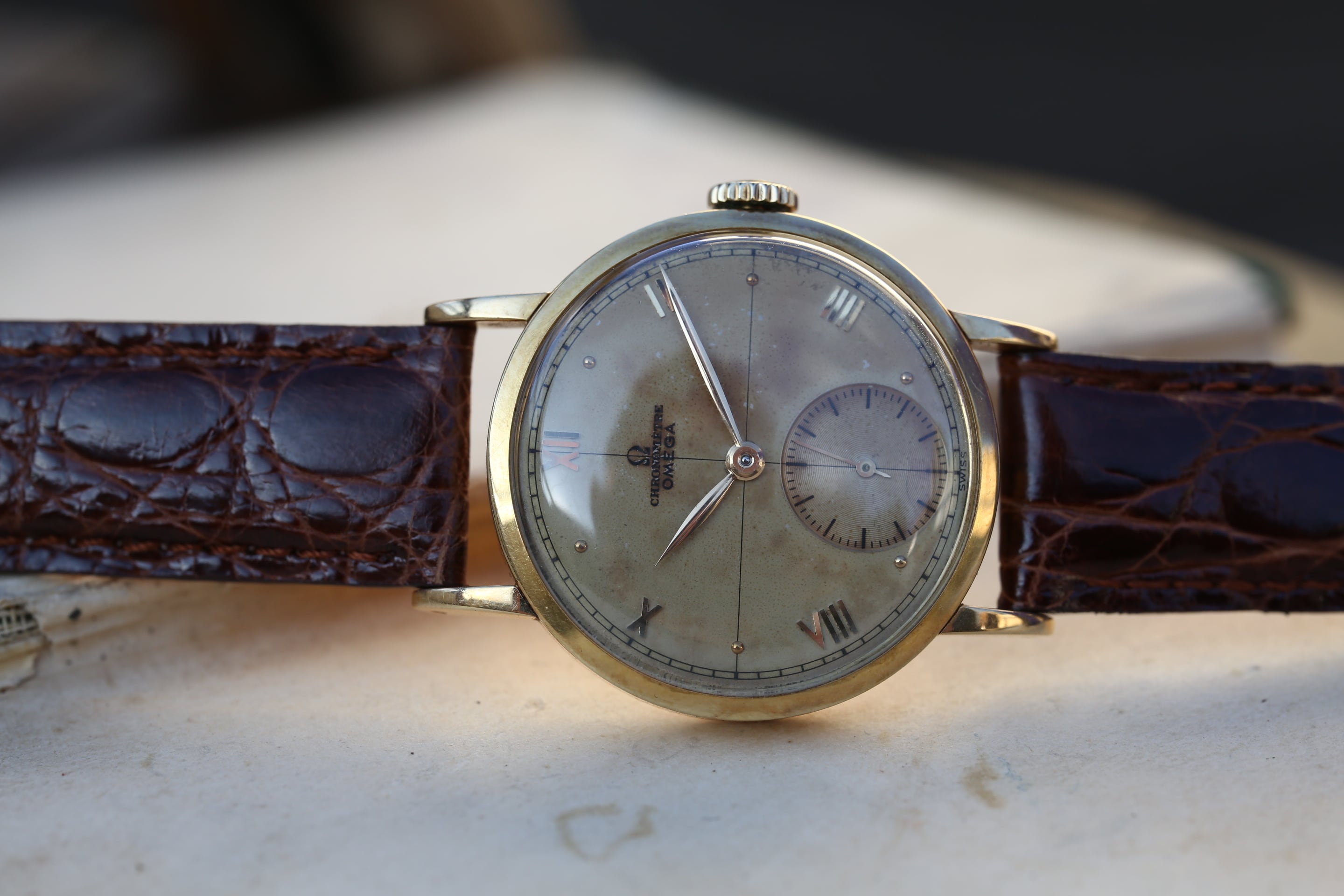 OMEGA】 1949年製 オメガ クロノメーターエイジングダイヤル 偶数飛び