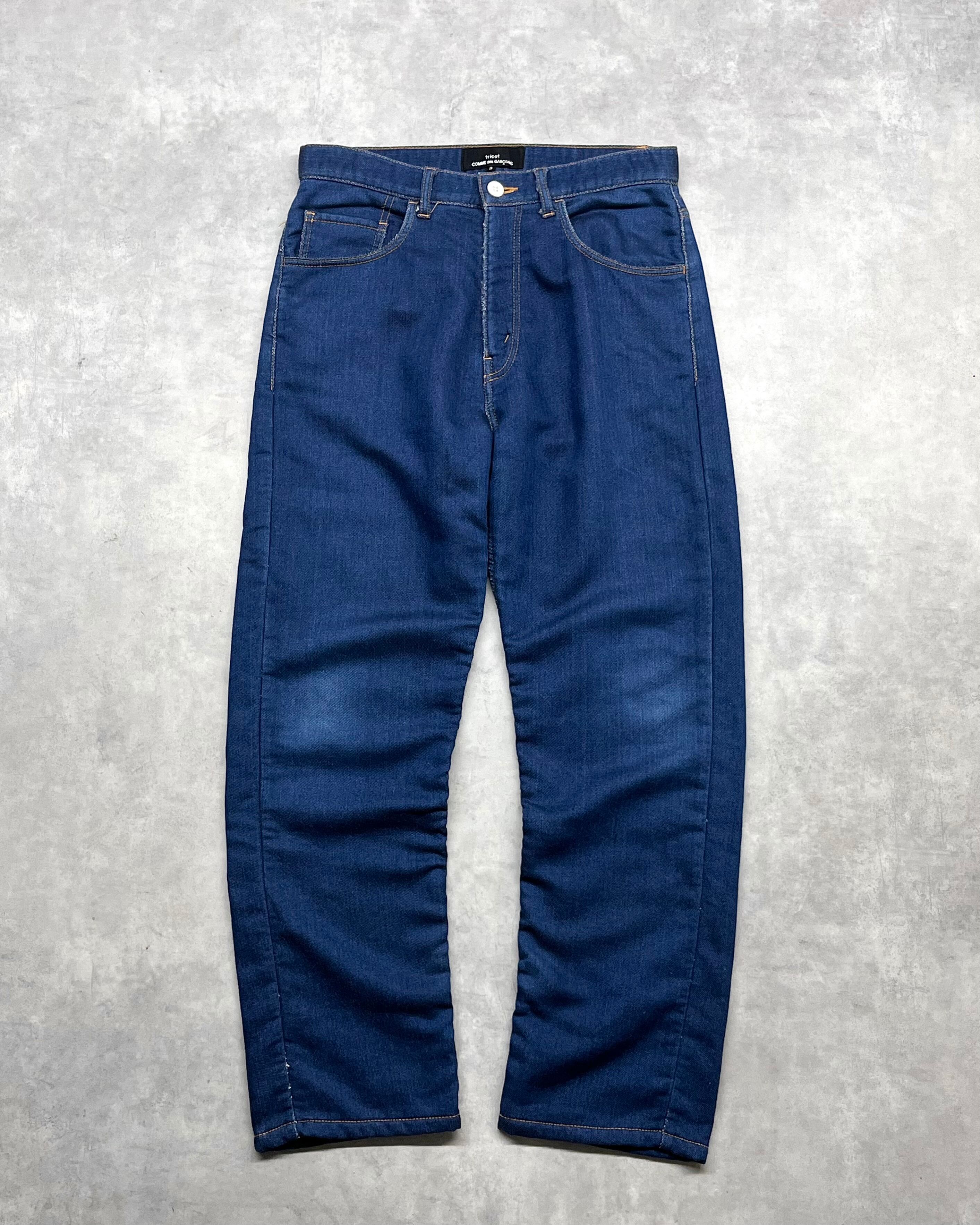 2015AW tricot COMME des GARCONS Sweat Fabric Fake Denim Pants