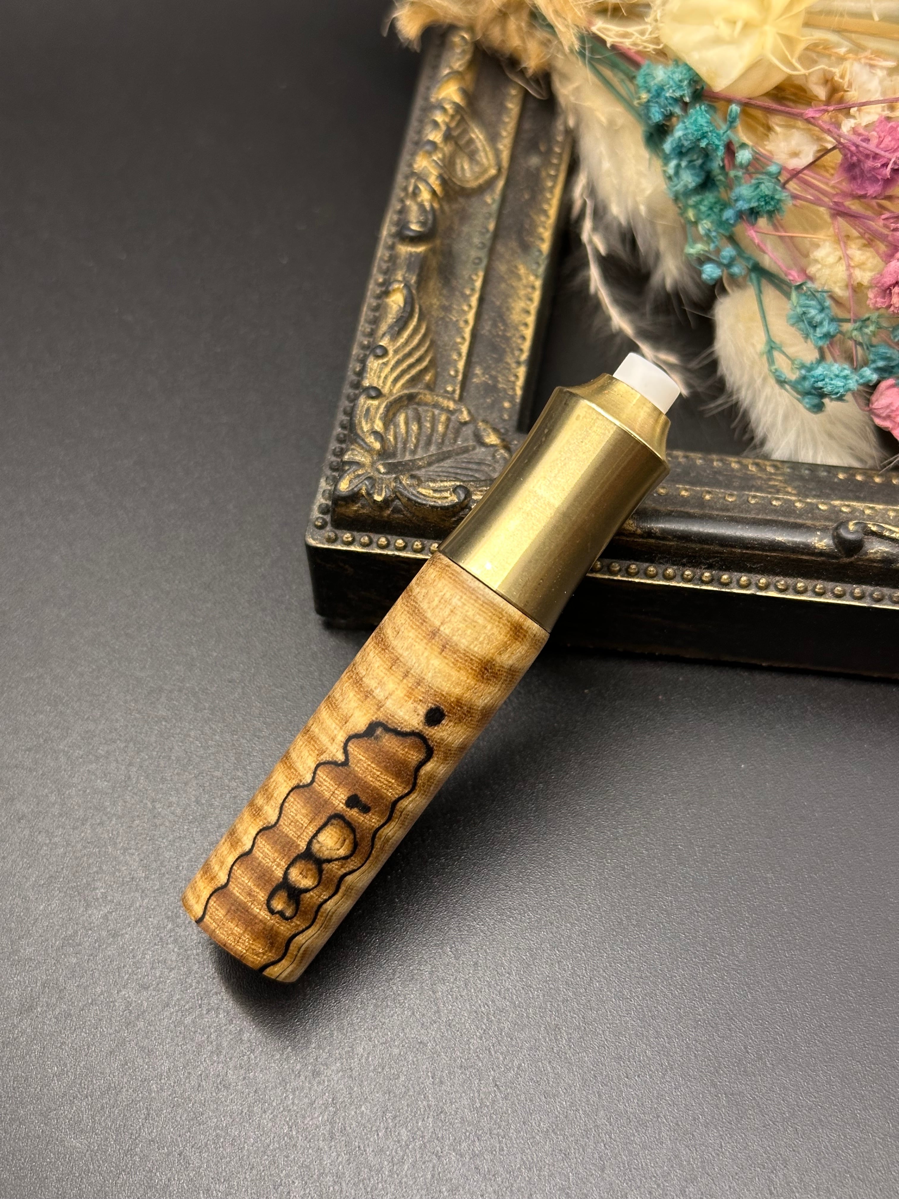 花梨(瘤)/ツイスト消しゴム(ステンレス) | Flamberg