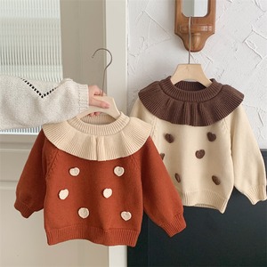 【BABY&KID】フリルハート刺繡セーター