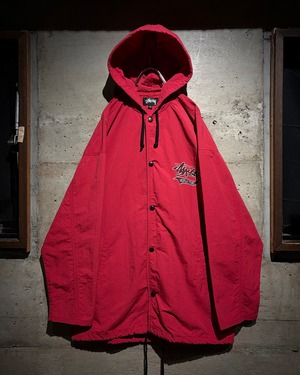 【Caka】80's “Stüssy World Tribe” Logo Design Hooded Nylon Jacket