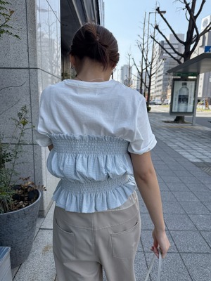 shirring stripe bustier