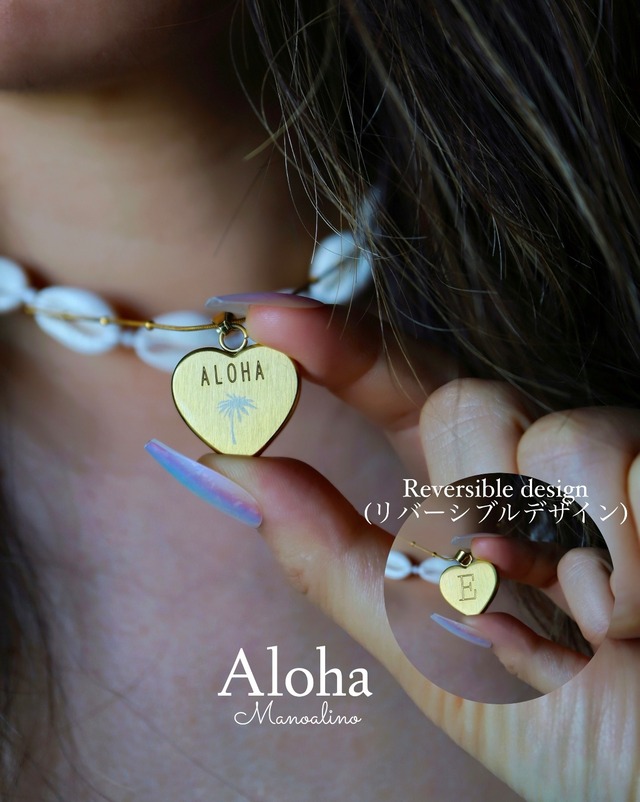 Aloha×Initial reversible necklace(Aloha×イニシャルリバーシブルネック