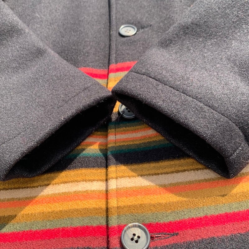 OLD PENDLETON ペンドルトン マルチボーダーウールコート ブラック