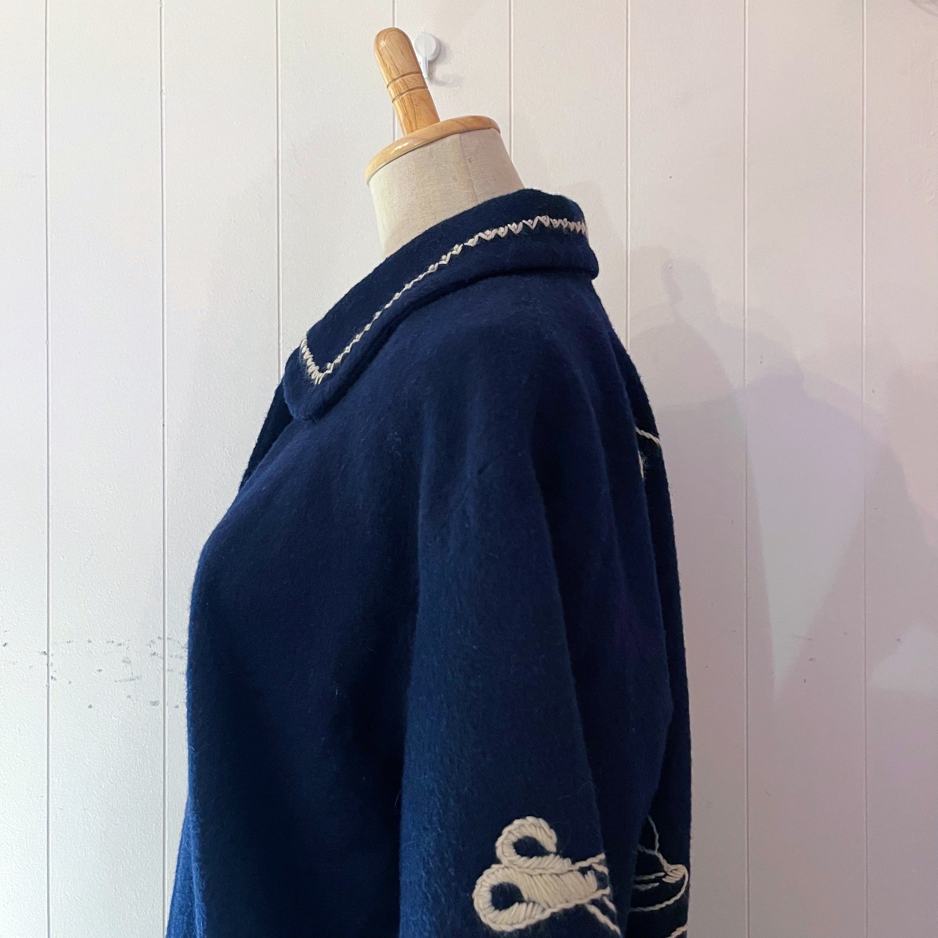sewing kit embroidery navy coat