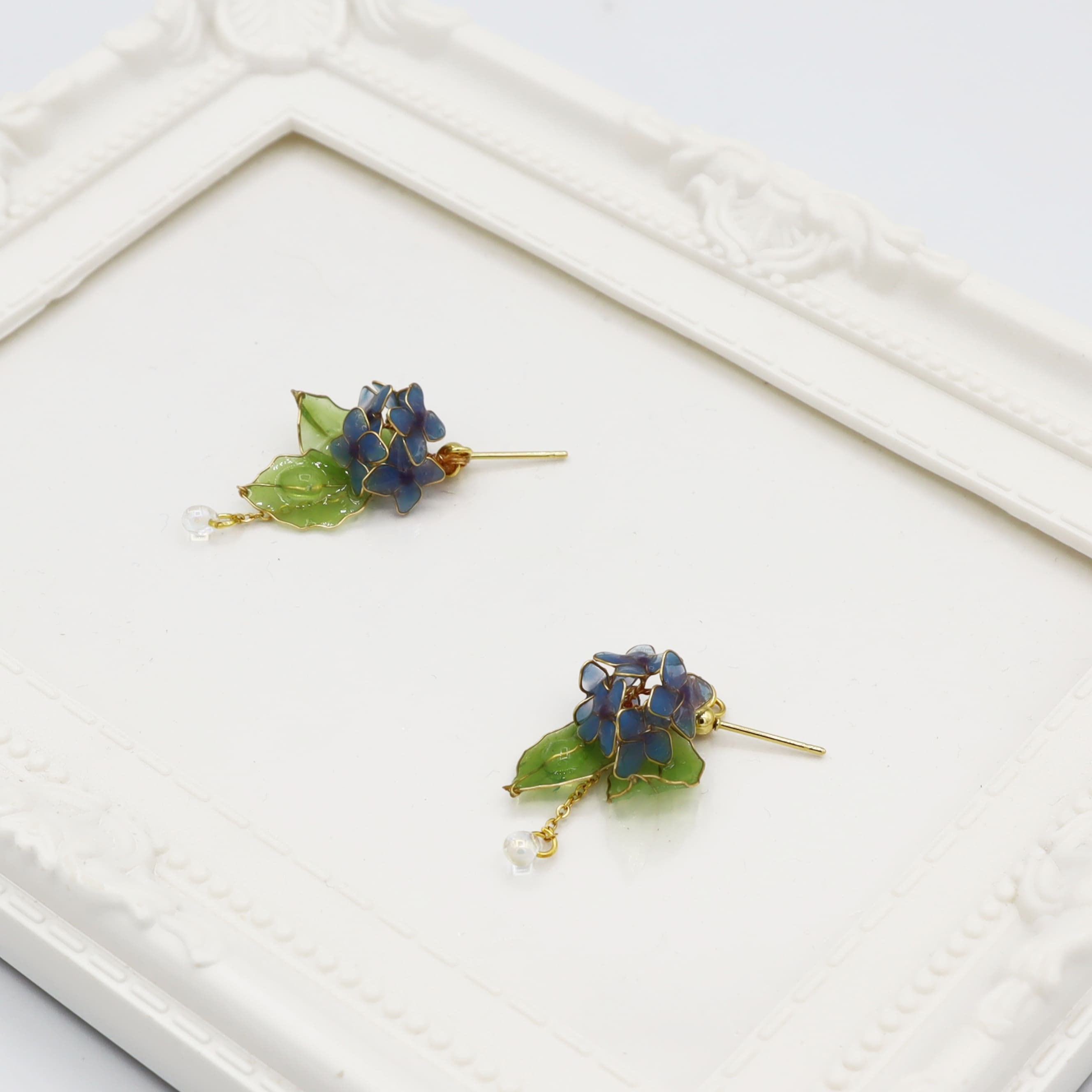 紫陽花ピアス（blue）
