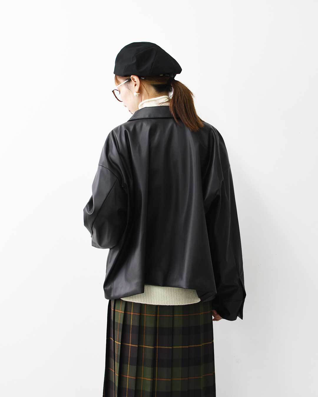 mizuiro ind [ミズイロ インド] synthetic leather shirt JK [3-270069