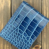 アリゲーター × クロコダイル マネークリップ ピーコックブルー