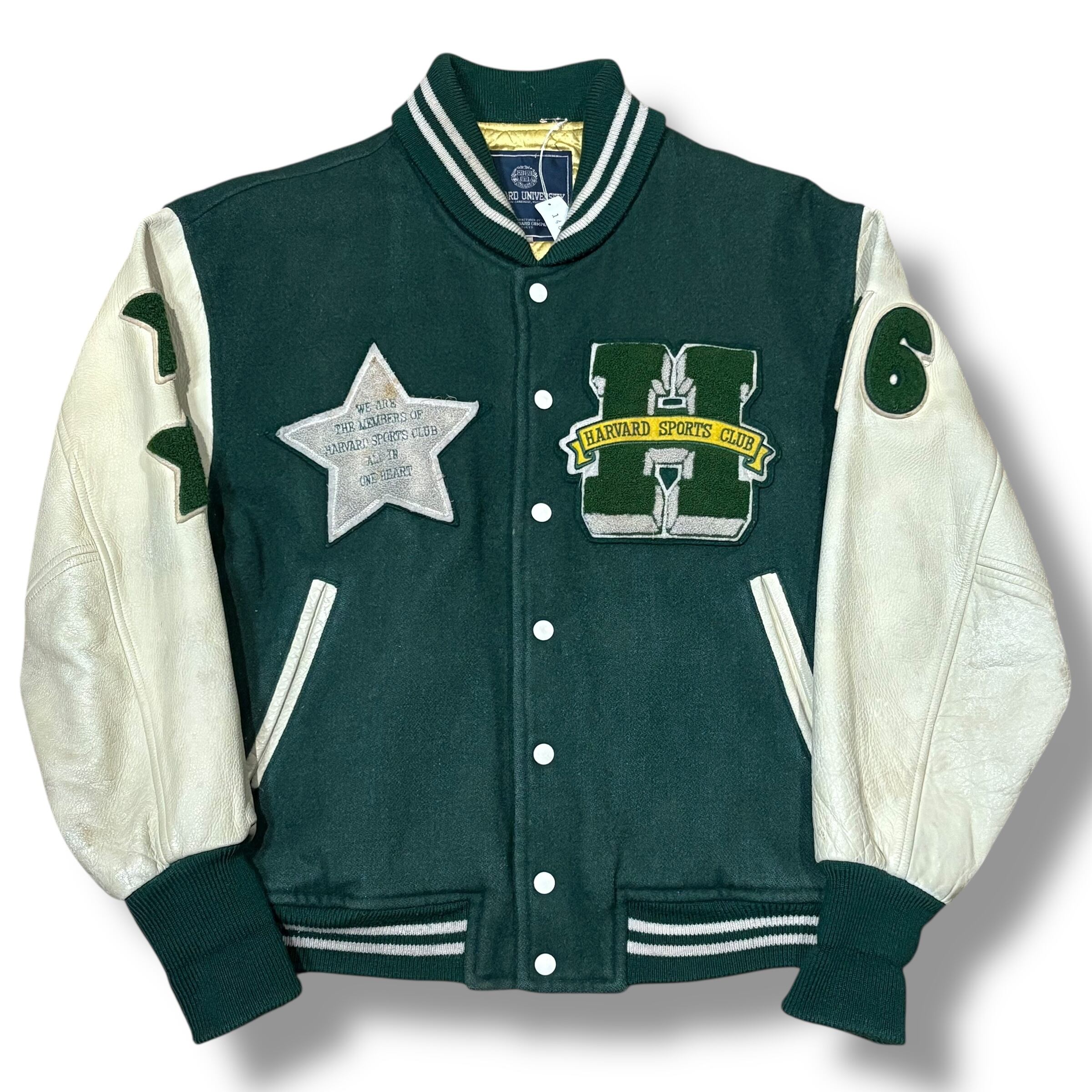 L】【90年代】USA製 HOLLOWAY ホロウェイ スタジャン 袖レザー | 古着