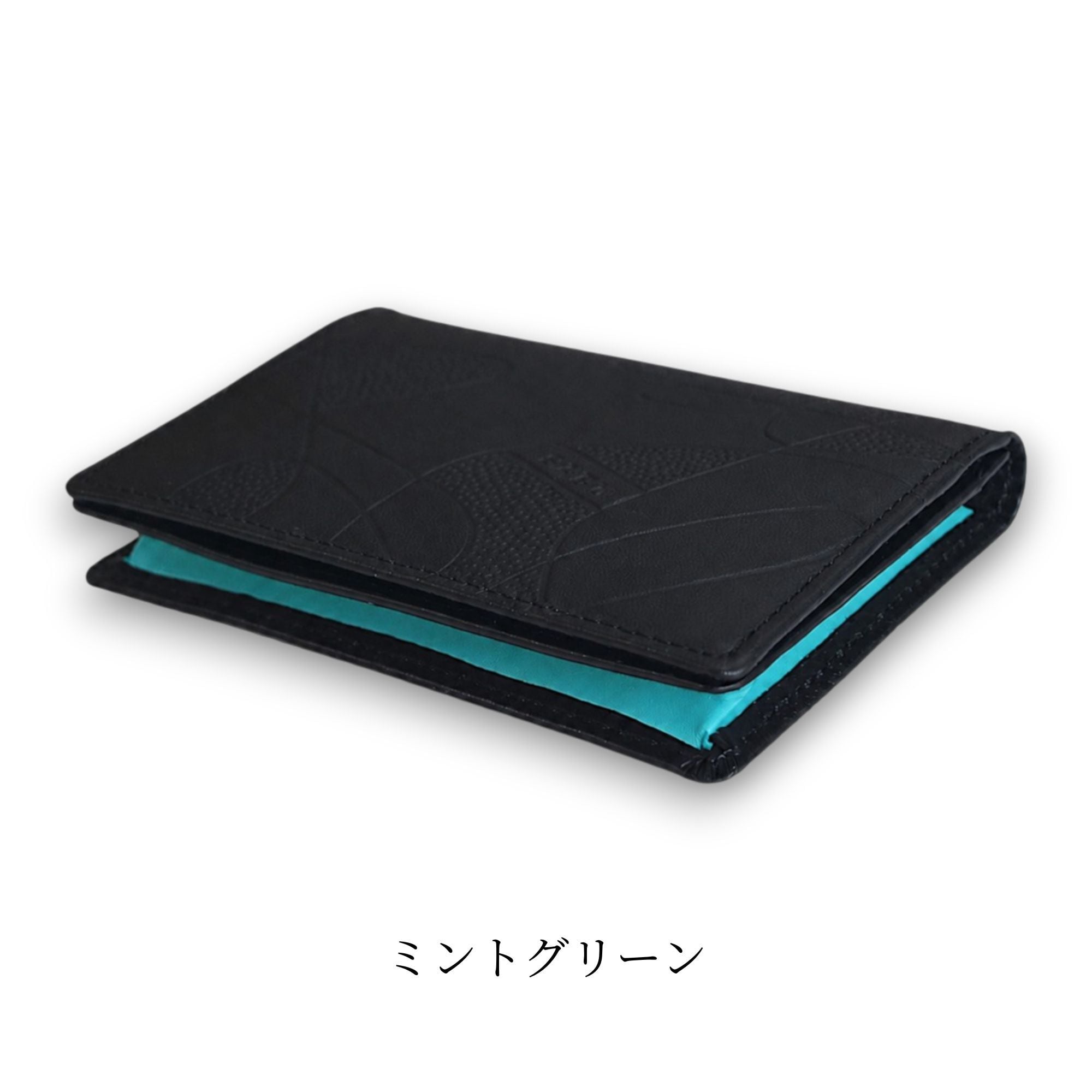 ペパーミント カードケース 名刺入れ 型押し名刺入れ マチ付 黒Xローズレッド ロックンロール ロカビリー 50s ロック 名刺入れ カードケース 型押し マチ付 赤と黒 カード