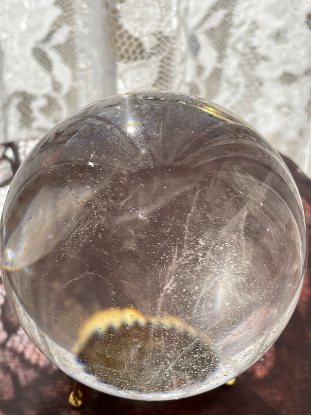 天然水晶丸玉　ブラジル産　新品　　