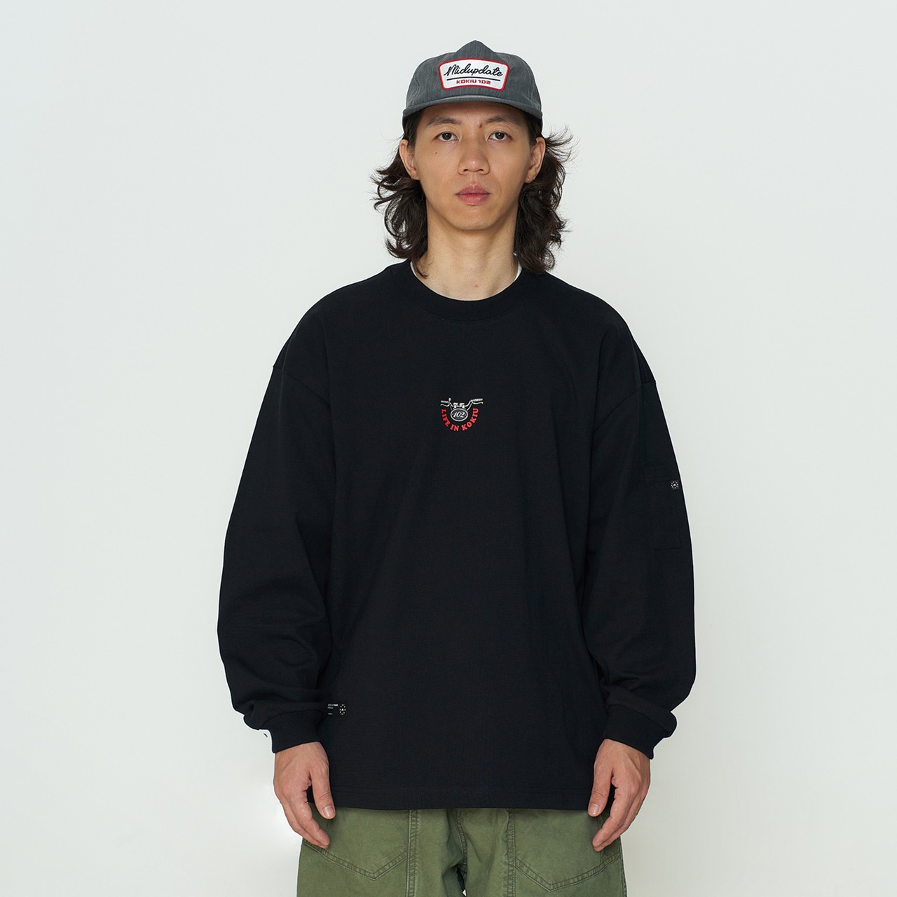 MIDUPDATE “102 MOTOR” バックプリント ロングスリーブTシャツ