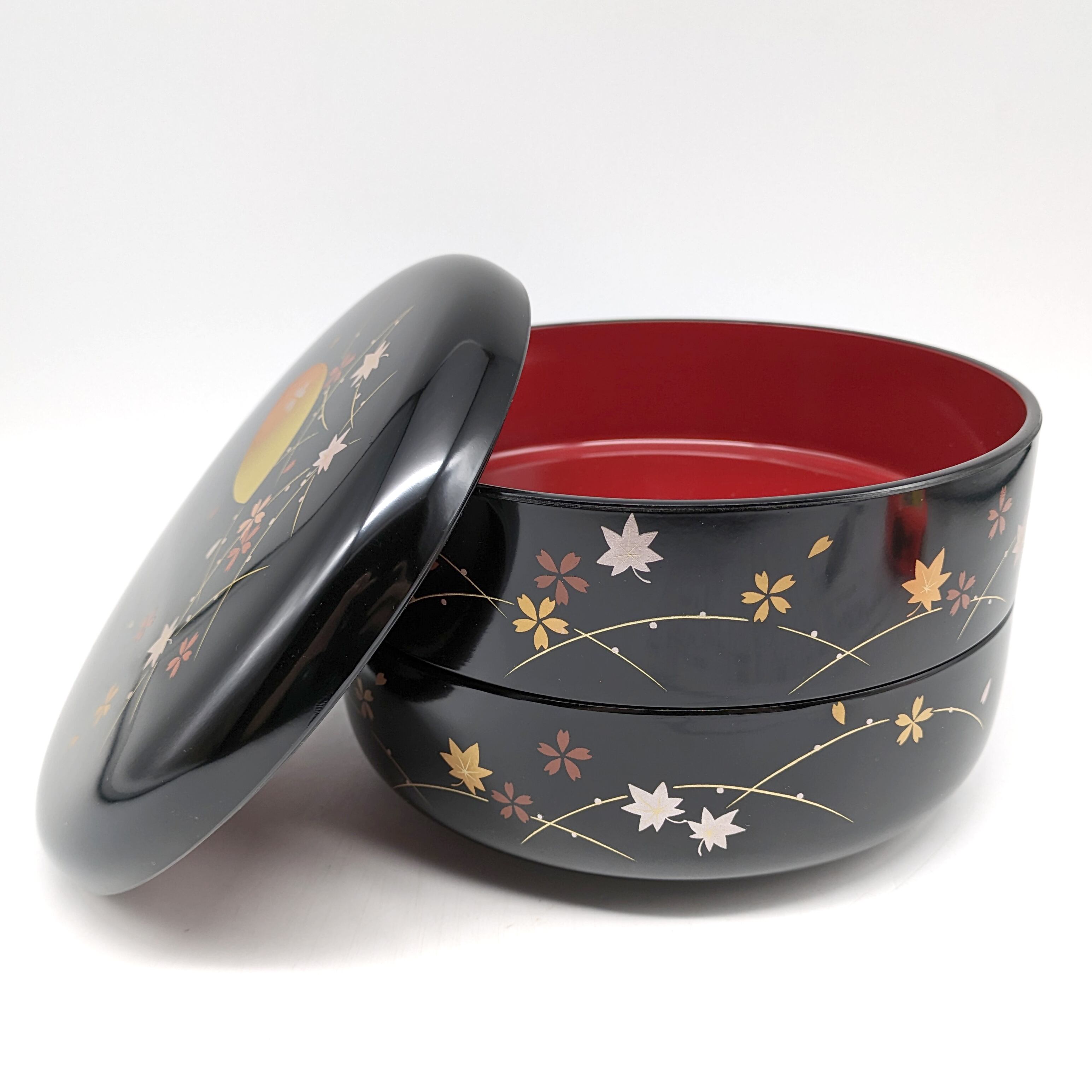 二段菓子器・飾器・漆器・花井幸子デザイン・No.230708-08・梱包サイズ