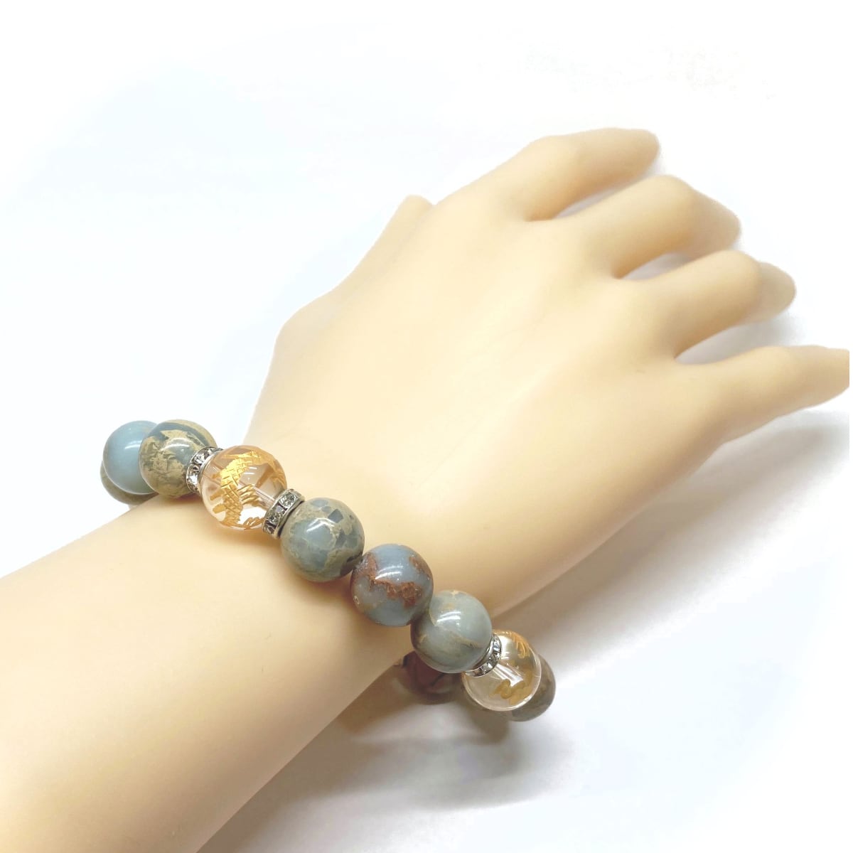 天然石✨⑥水晶×四神獣　12mm パワーストーン　ブレスレット　15cm 天然石✨水晶×四神獣 12mm パワーストーン ブレスレット 15cm