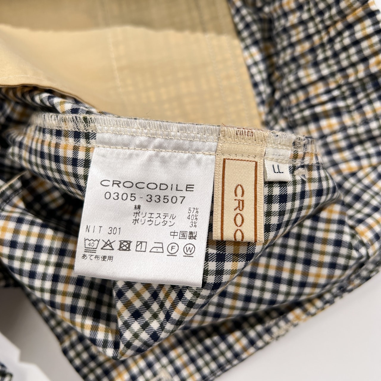 Crocodile クロコダイル チェック柄 ストレッチ カジュアルパンツ サイズ LL /マルチカラー系 ウエストゴム レディース