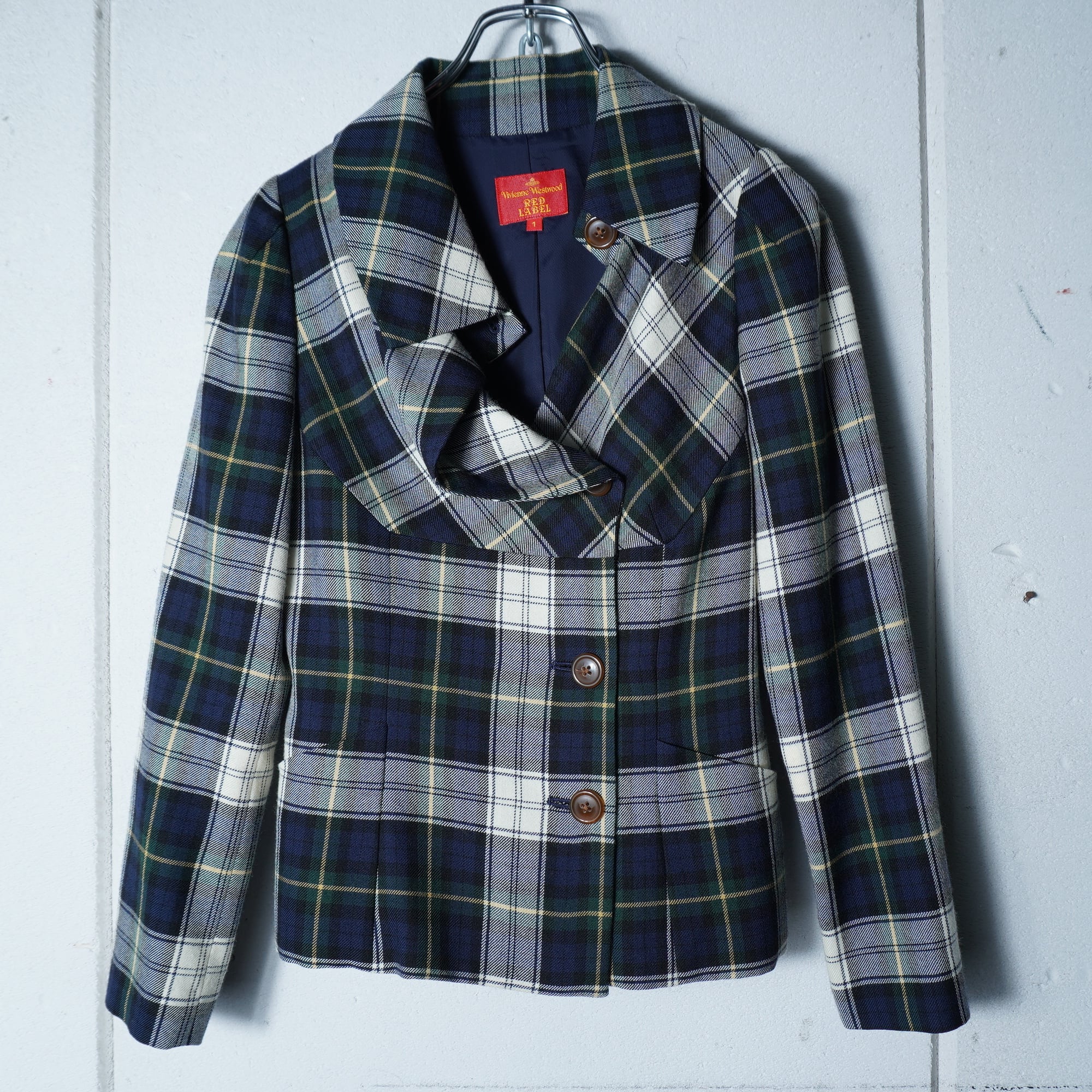 2024ss 極美品　ヴィヴィアンウエストウッド　ジャケット　オーブ　チェック Vivienne Westwood】ヴィヴィアンウエストウッド ウール100％ チェック