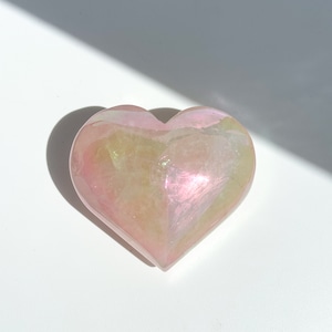 Big♡エンジェルオーラローズクォーツ ハート05♡ Angel Aura Rose Quartz ♡天然石・鉱石・パワーストーン・インテリア