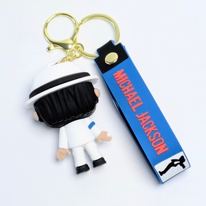 【 michael jackson  ( マイケル・ジャクソン )  】3D Rubber KeyHolder / 3Dラバーキーホルダー〚アメリカン雑貨 アメトイ〛