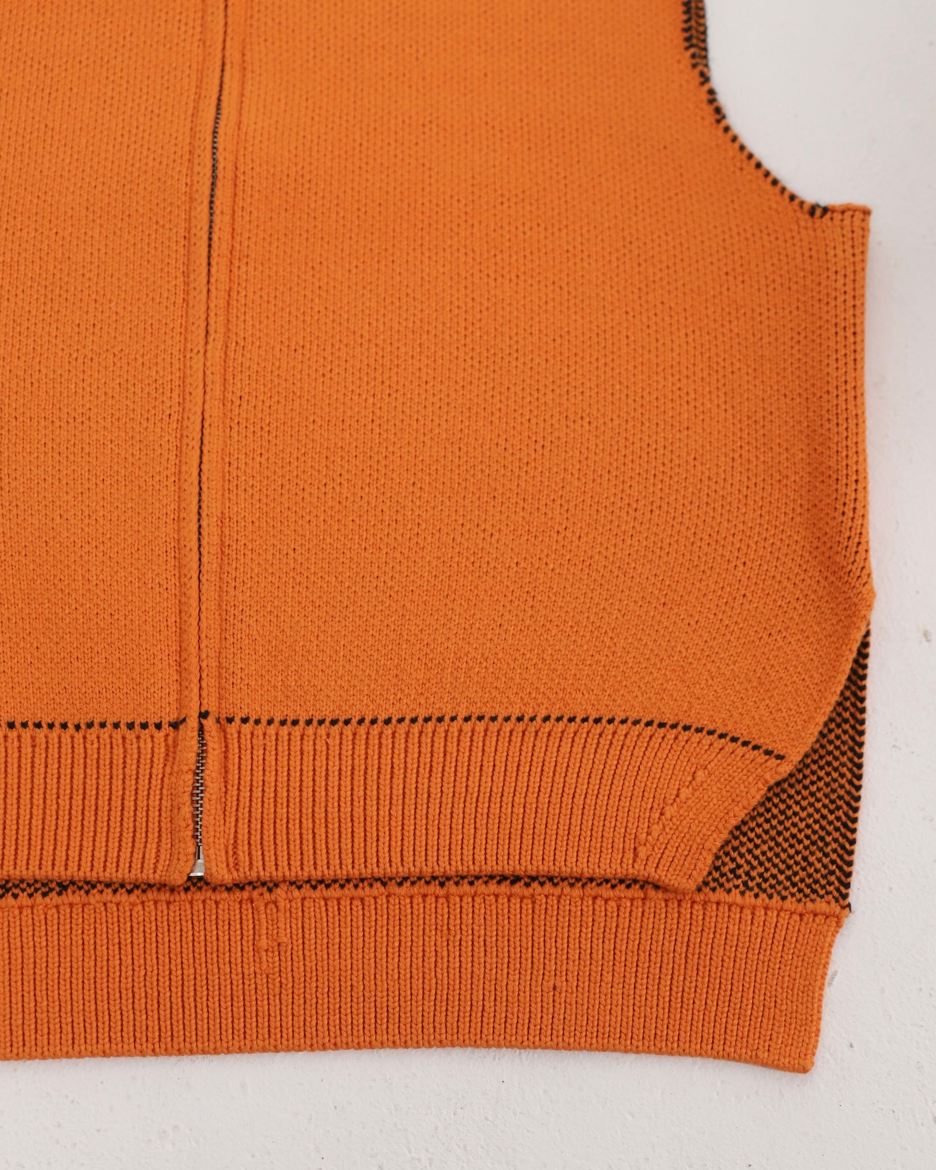 Fringe knit Vest - Orange | AMBERGLEAM