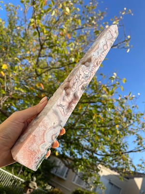 Pink amethyst tower 35cm