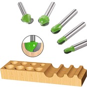 Kimlonton超硬トリマ・ルータービット U溝ビット トリマー ビット(シャンク径6mm) 5本セット 超硬ルーターセット 電動トリマー用 ほぞカッター 面取り切削工具 戸板彫刻 木工用カッター