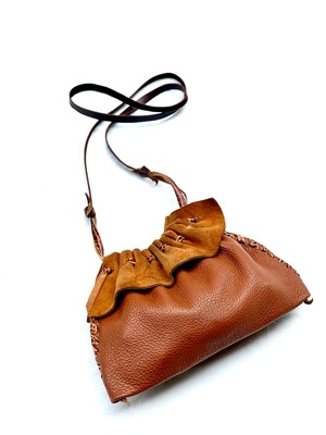 70’s−“shoulder leather bag” “hand made”