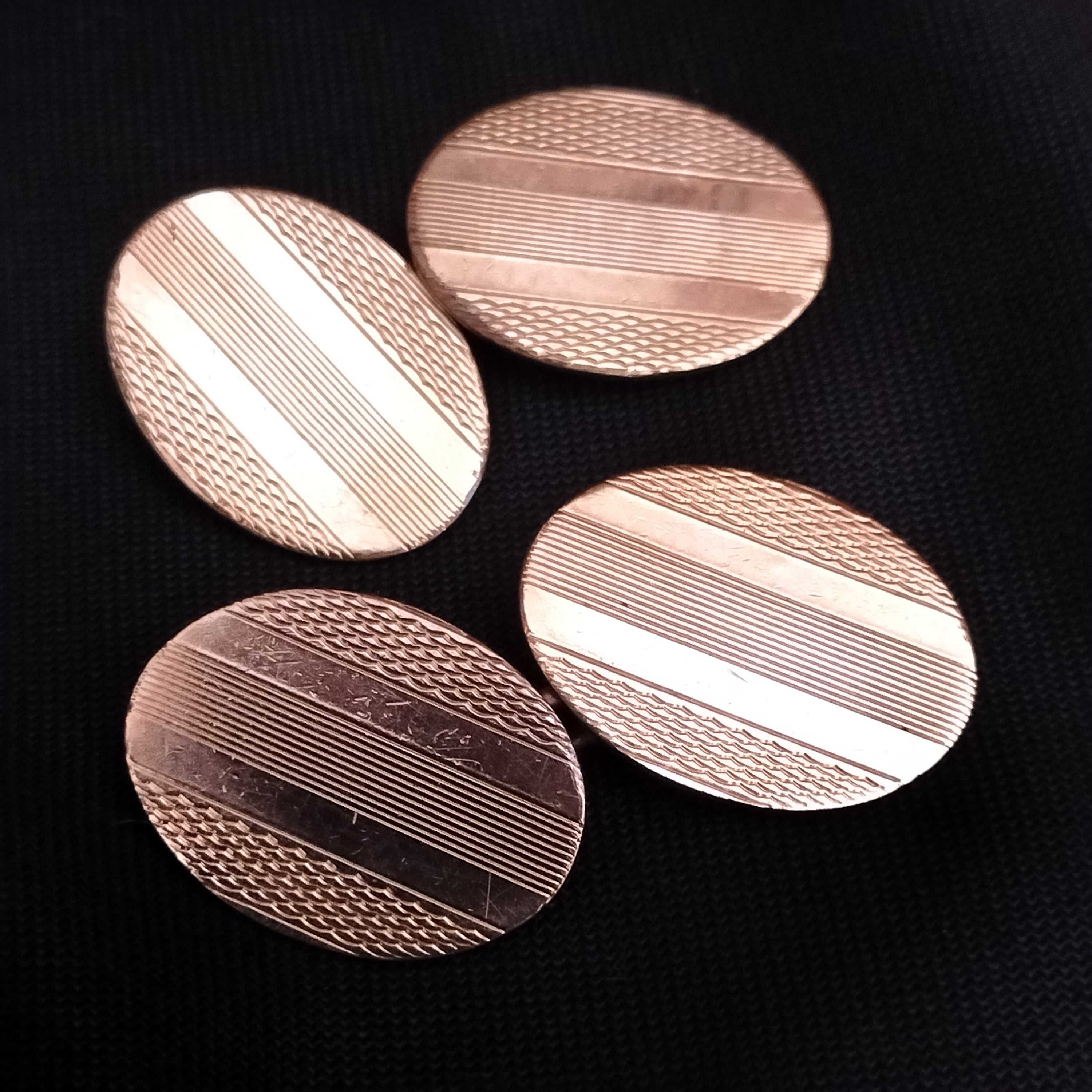 Art Deco 10ct Gold Front Cufflinks UK