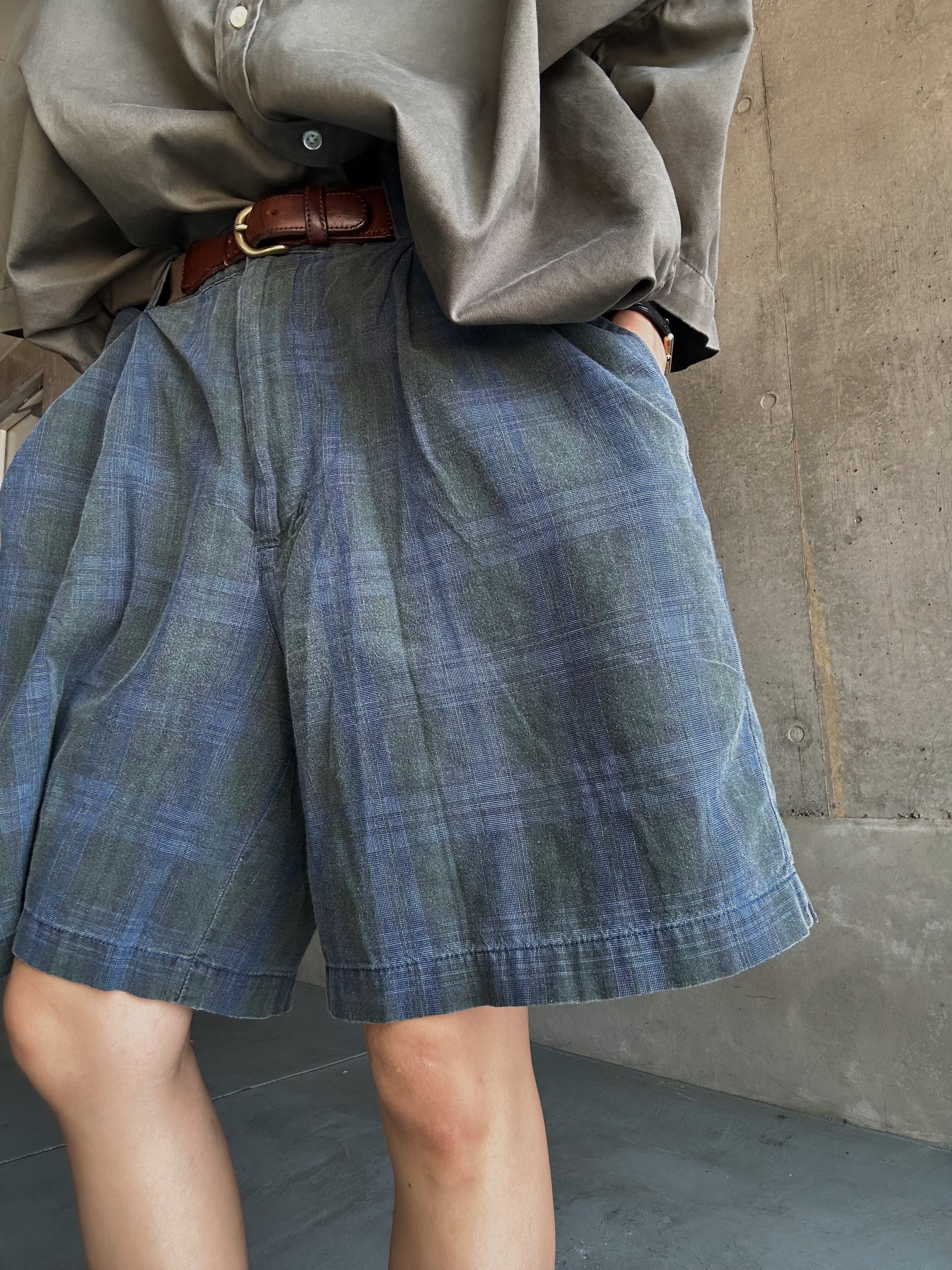 (PT)80's L.L.Bean cotton check 2tac shorts