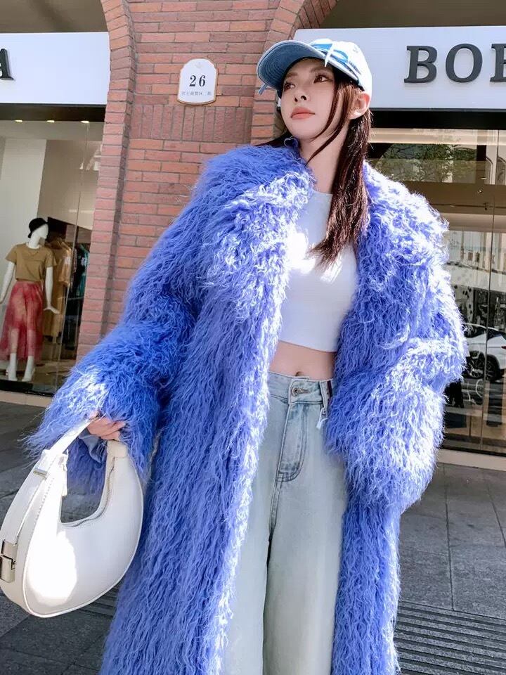 オレンジ 水色 ロング ファー コート | LOVEYsmileSHOP オレンジ 水色 ロング ファー コート | LOVEYsmileSHOP