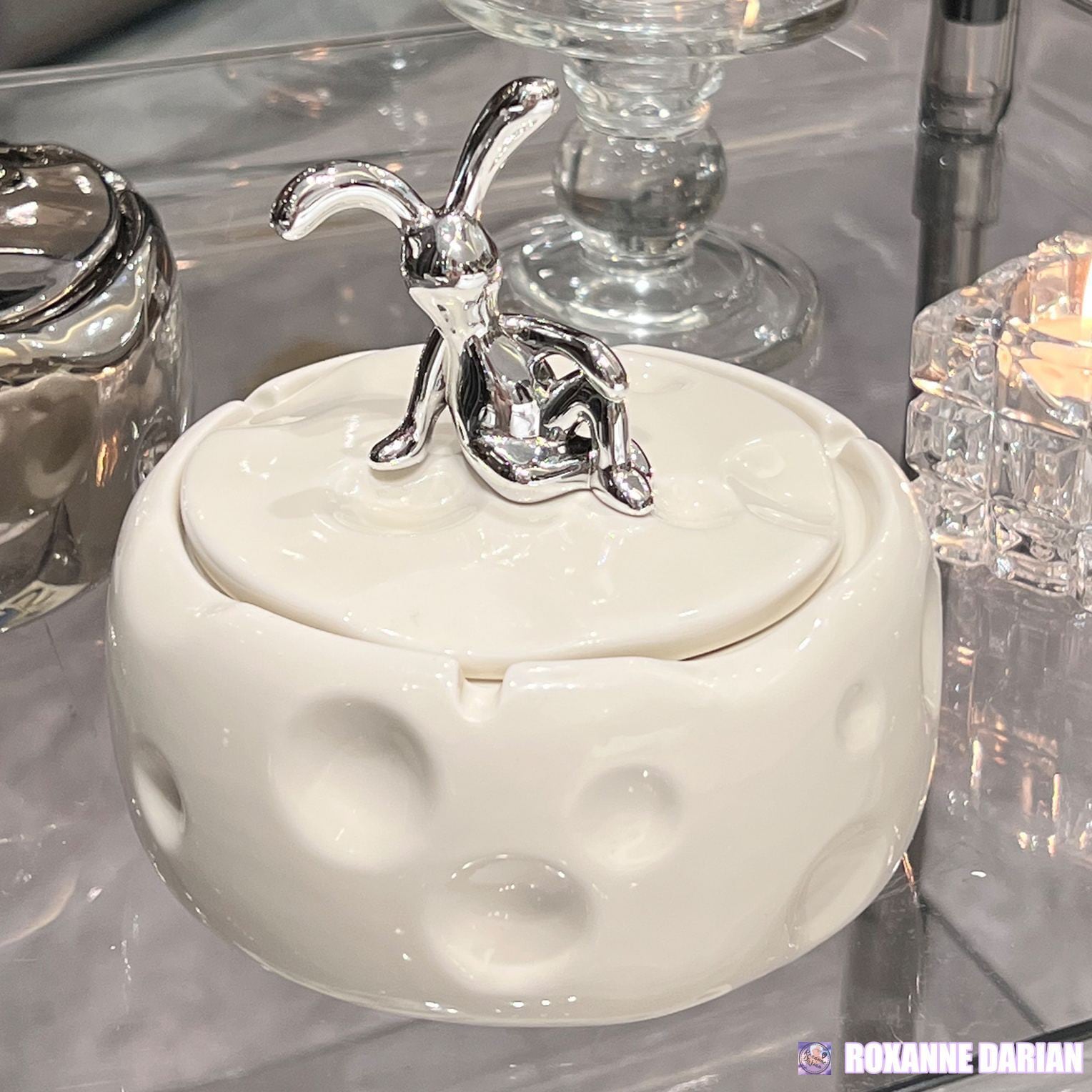 小物ケース かわいい くま うさぎ 灰皿 大容量 卓上 テーブル用 屋外