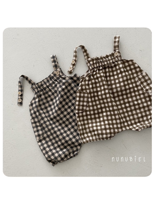 【即納】nunu biel / baby /checkerboard romper