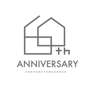 住宅を象徴としたモダンな60周年ロゴ