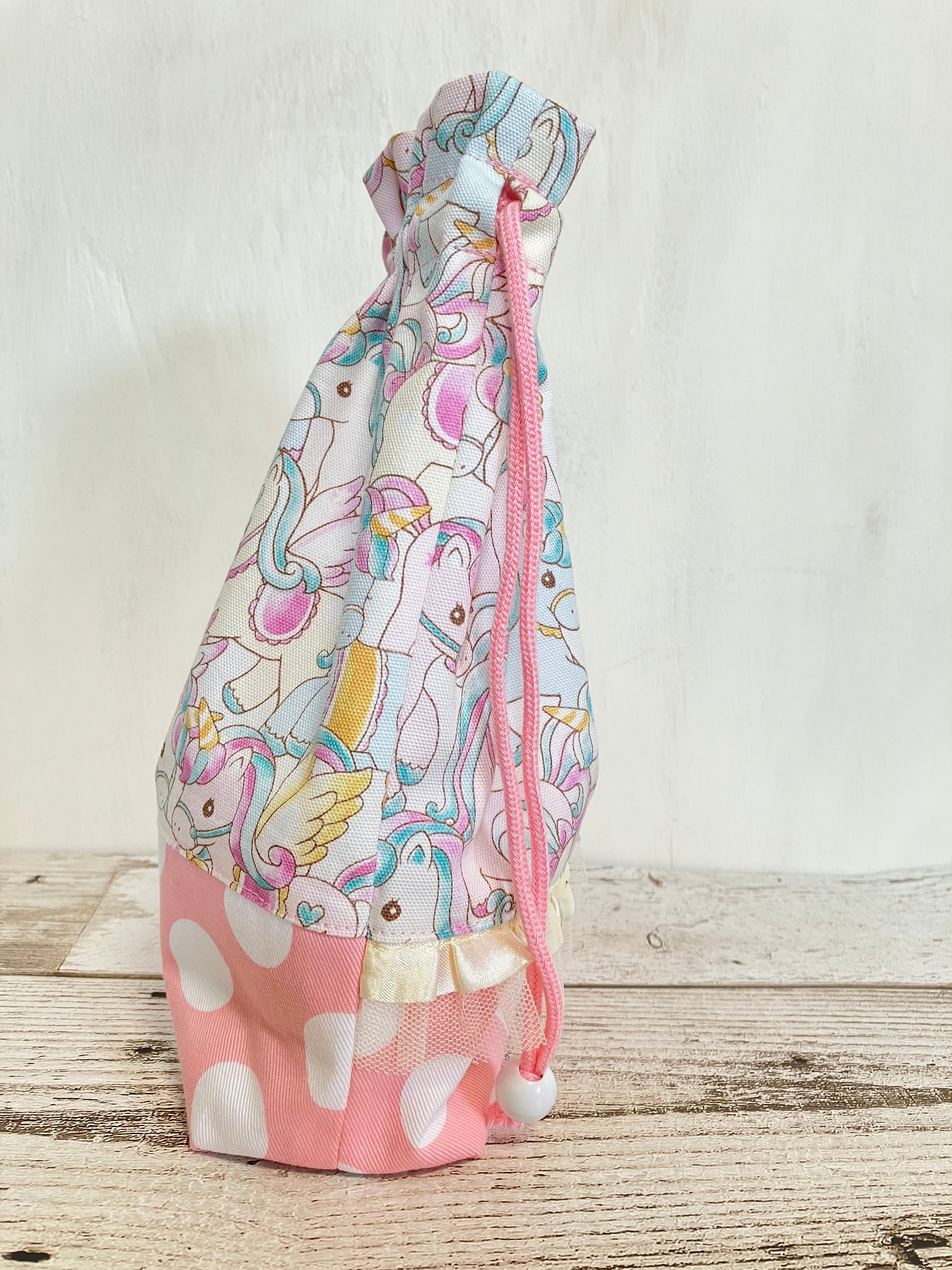 フリルストライプ柄】巾着袋給食袋ランチョンマット☆ハンドメイドオーダー