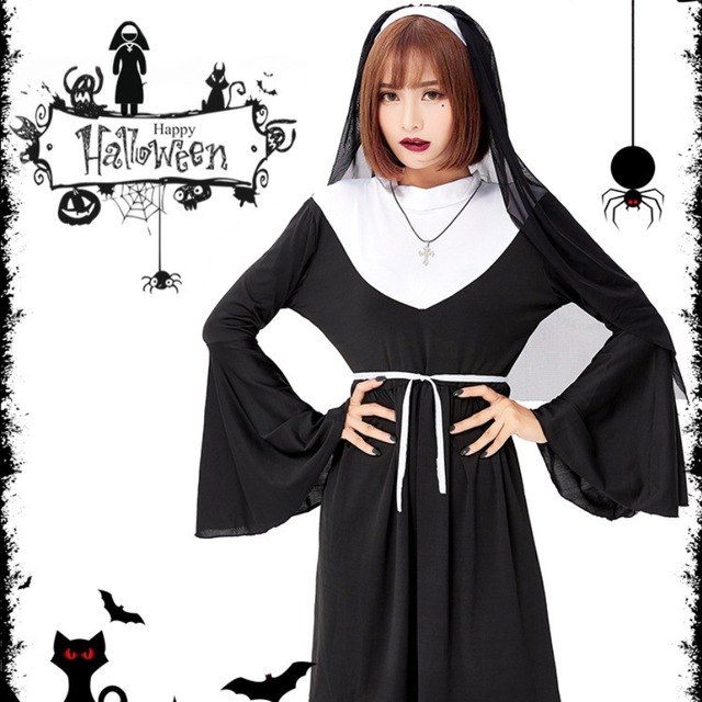 SEASONZ ハロウィン コスプレ イベント衣装 仮装 修道女 コスチューム ベール ガーリー 甘め  lolita